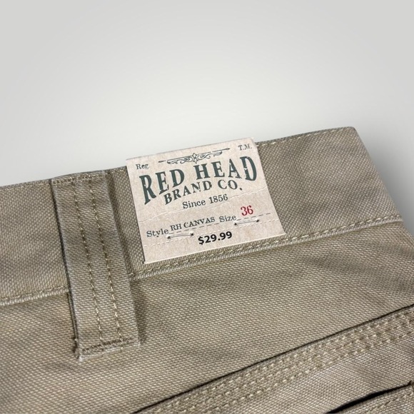 Red Head Shorts Mens 36 Beige RH Canvas Work Cargo Utility Pockets Outdoor - Picture 9 of 9